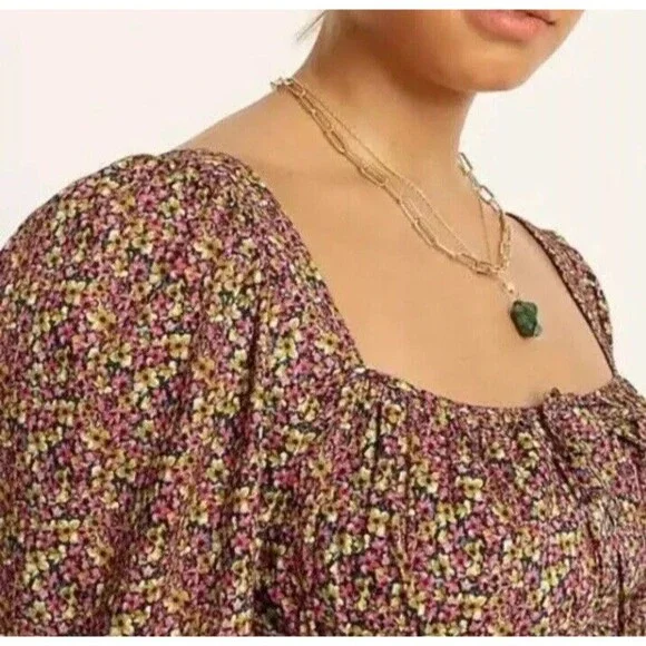 J. Crew Cinched-waist 100% Organic Cotton Top In Liberty Busy Izzy Fabric Size 8 - Picture 2 of 12